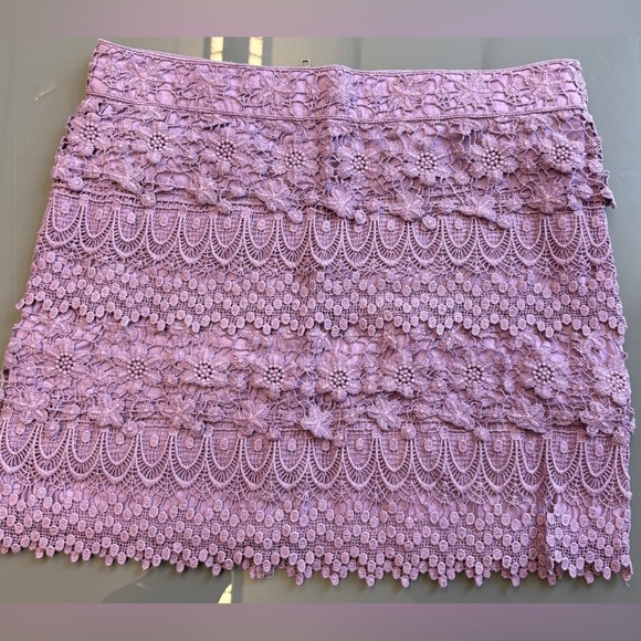 American Eagle Outfitters Cotton Blend Coquette Purple Lace Mini Skirt size XS - Picture 3 of 8